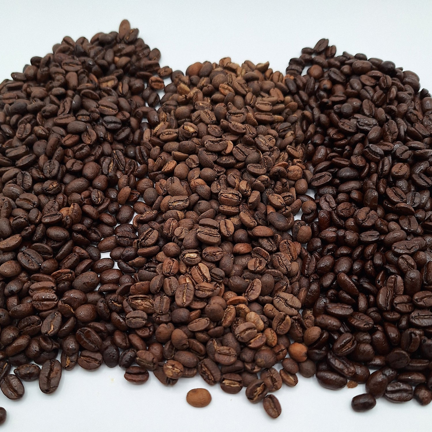 A blend of light, medium and dark roast coffee beans roasted in small batches of 10lb or less.