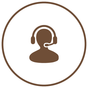 An icon of a customer support representative wearing a headset.