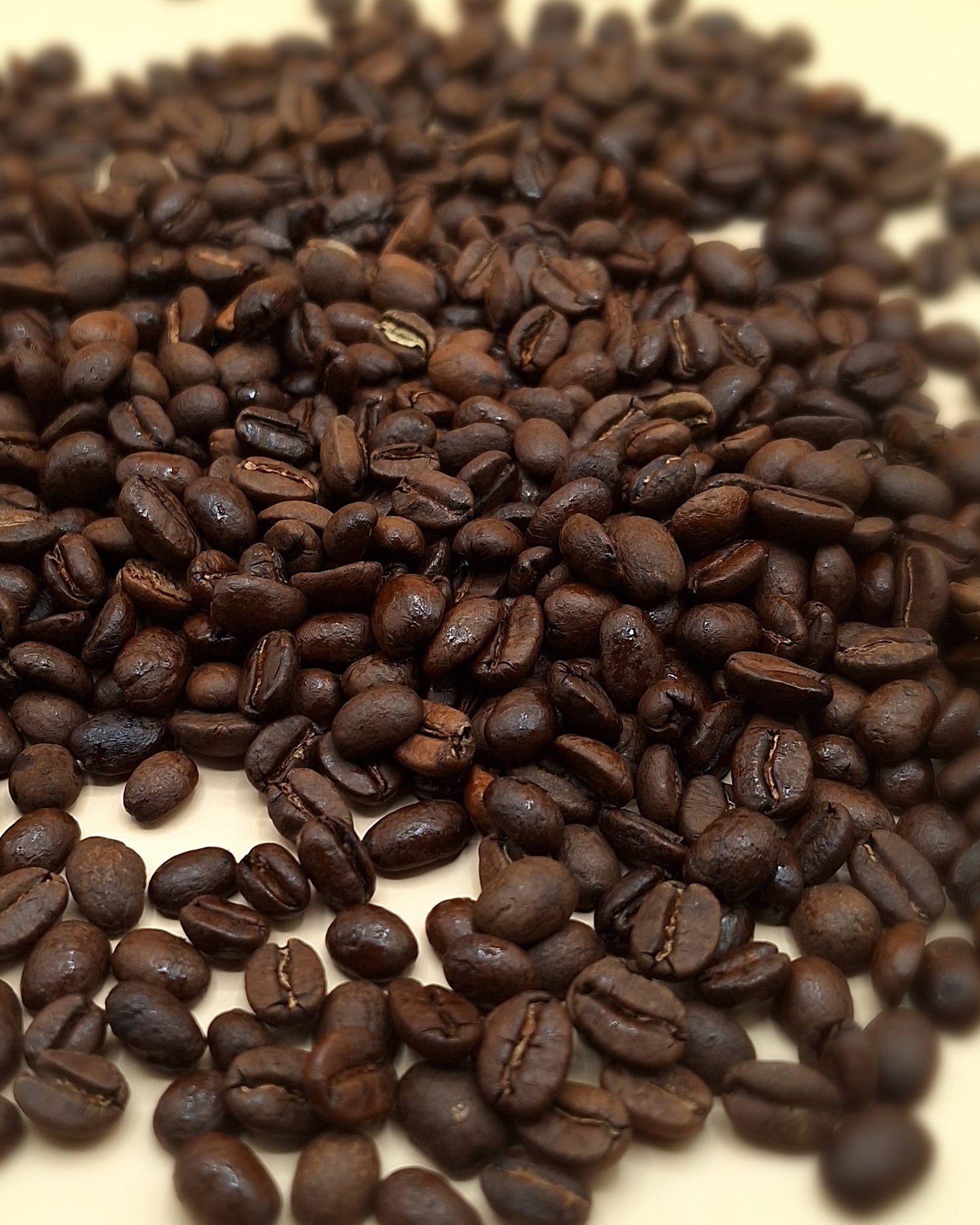 Espresso roasted arabica coffee beans.